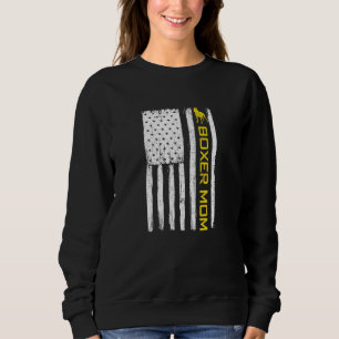 Womens Boxer Dog Mum Vintage Patriotic With Americ Sweatshirt