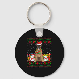 Womens Boxer Dog Ugly Christmas Sweaters Funny Pet Key Ring