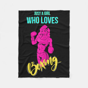 Womens Boxing Girl Kickboxing Boxer Fleece Blanket