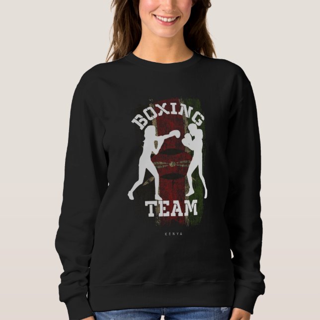 Womens Boxing Kenya Combat Sports Fighter Boxing Sweatshirt (Front)