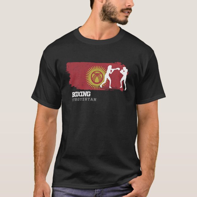 Womens Boxing Kyrgyzstan Combat Sports Fighter Box T-Shirt (Front)