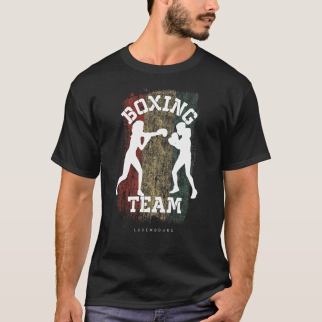 Womens Boxing Luxembourg Combat Sports Fighter Box T-Shirt (Front)