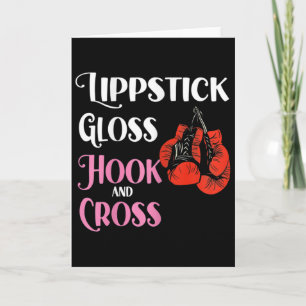 Womens Boxing Mma Kickboxing Lipstick Gloss Hock A Card