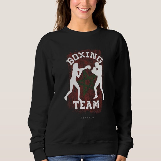 Womens Boxing Morocco Combat Sports Fighter Boxing Sweatshirt (Front)