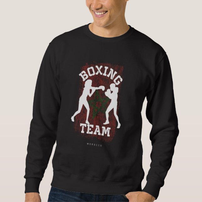 Womens Boxing Morocco Combat Sports Fighter Boxing Sweatshirt (Front)