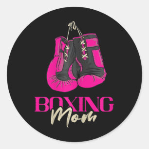 Womens Boxing Mum Boxer Boxing Gloves Kickboxing K Classic Round Sticker