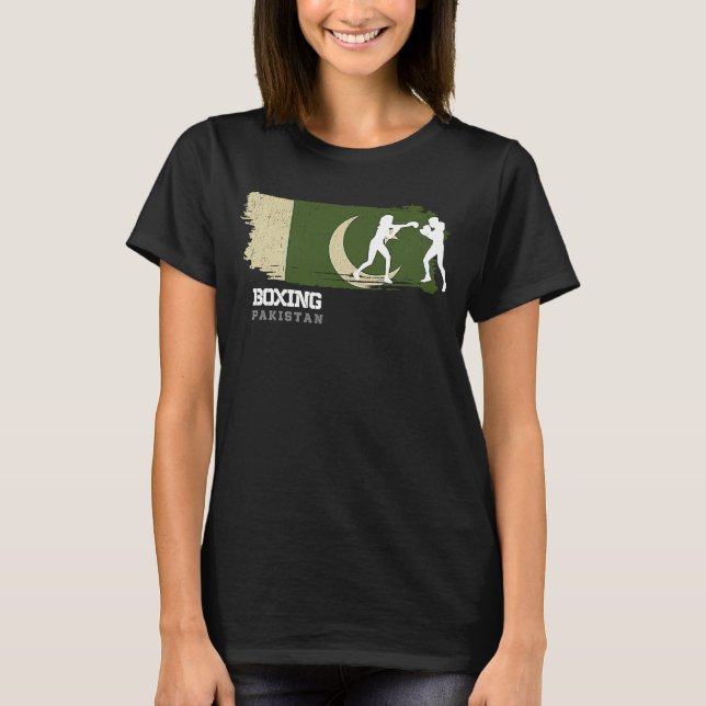 Womens Boxing Pakistan Combat Sports Fighter Boxin T-Shirt (Front)