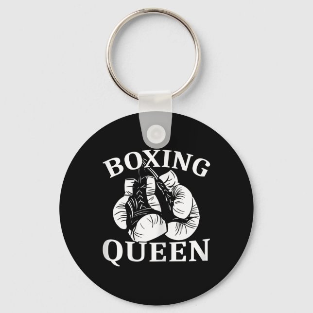 Womens Boxing Queen Fighter Kickboxing  Key Ring (Front)