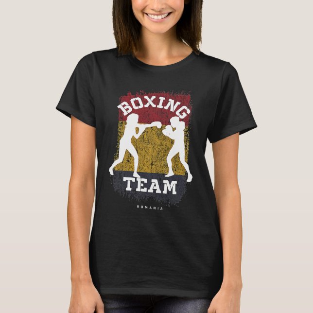 Womens Boxing Romania Combat Sports Fighter Boxing T-Shirt (Front)