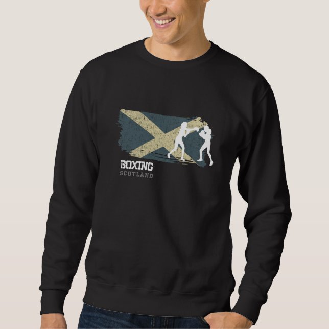 Womens Boxing Scotland Combat Sports Fighter Boxin Sweatshirt (Front)