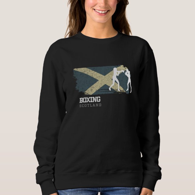 Womens Boxing Scotland Combat Sports Fighter Boxin Sweatshirt (Front)
