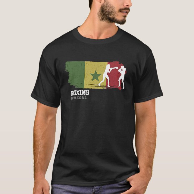 Womens Boxing Senegal Combat Sports Fighter Boxing T-Shirt (Front)