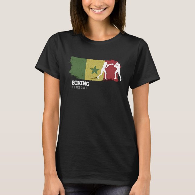 Womens Boxing Senegal Combat Sports Fighter Boxing T-Shirt (Front)