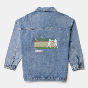 Womens Boxing Uzbekistan Combat Sports Fighter Box Denim Jacket