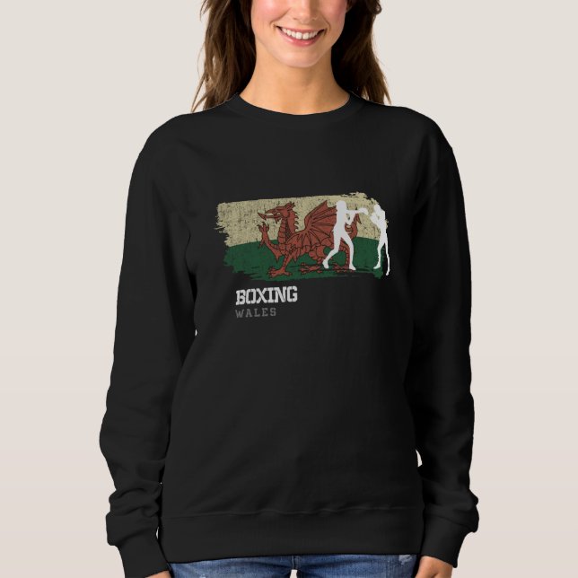 Womens Boxing Wales Combat Sports Fighter Boxing   Sweatshirt (Front)