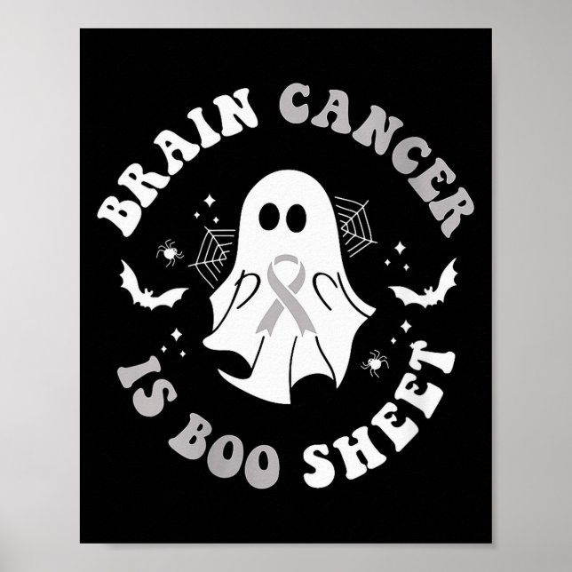 Womens Brain Cancer Is Boo Sheet Ghost Ribbon Awar Poster (Front)