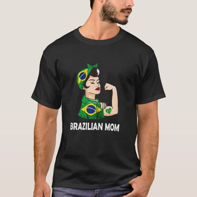 Womens Brazilian Mom Brazil Brazilian Roots Brasil T-Shirt (Front)