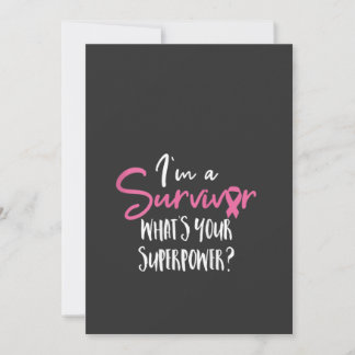 Womens Breast Cancer Awareness Cancer Survivor Tan Invitation