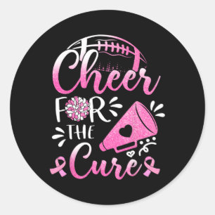 Womens Breast Cancer Awareness Cheer For The Cure Classic Round Sticker