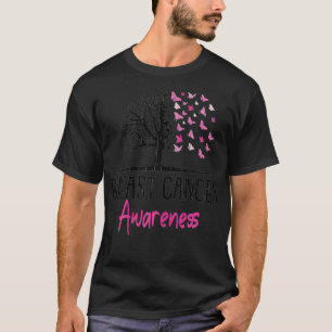 Womens Breast Cancer Awareness Pink Butterfly Warr T-Shirt
