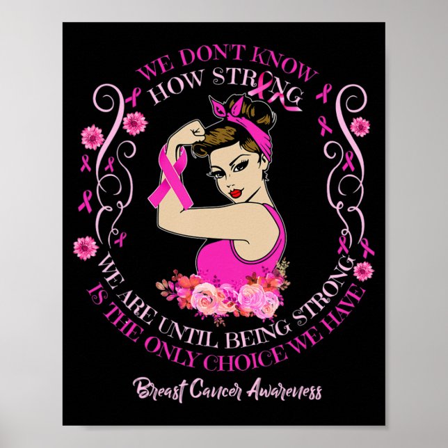 Womens Breast Cancer Awareness Ribbon T-Shirt177  Poster (Front)