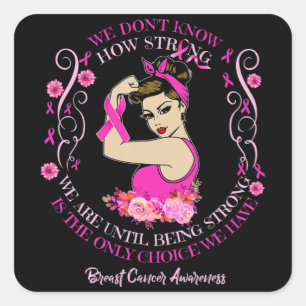 Womens Breast Cancer Awareness Ribbon T-Shirt177  Square Sticker