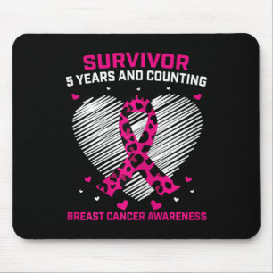 Womens Breast Cancer Survivor 5 Years Cancer Free Mouse Pad