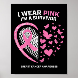 Womens Breast Cancer Survivor Gifts Women Mum Cute Poster