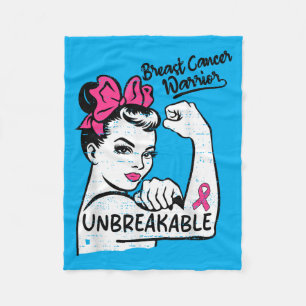 Womens Breast Cancer Warrior Awareness Survivor Fleece Blanket
