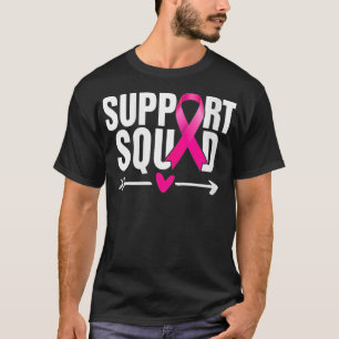 Womens Breast Cancer Warrior Support Squad Breast T-Shirt