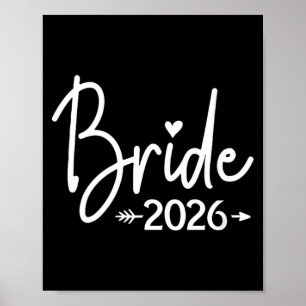 Women's bride est 2026 married wedding bridal poster