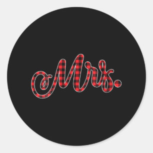 Womens Bride Groom Mr Mrs Christmas Wedding Matchi Classic Round Sticker