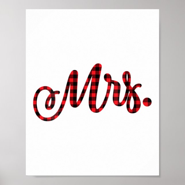 Womens Bride Groom Mr Mrs Christmas Wedding Matchi Poster (Front)