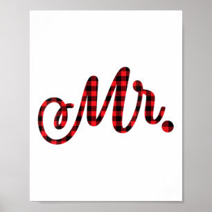 Womens Bride Groom Mr Mrs Christmas Wedding Matchi Poster