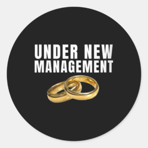 Womens Bride Groom Wedding Rings Under New Managem Classic Round Sticker