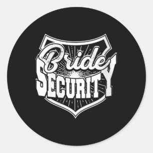 Womens Bride Security - Beautiful Bride And Groom  Classic Round Sticker