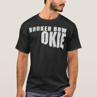 Womens Broken Bow Okie Oklahoma Shaped Distressed T-Shirt