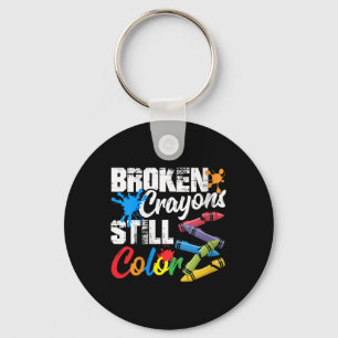 Womens Broken Crayons Still Colour Mental Health A Key Ring