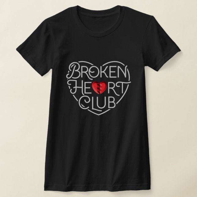 Women's Broken Heart Club T-shirt / Black (Laydown)