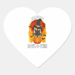 Womens Bulldog Halloween Gift For Dog Lovers Gift Heart Sticker