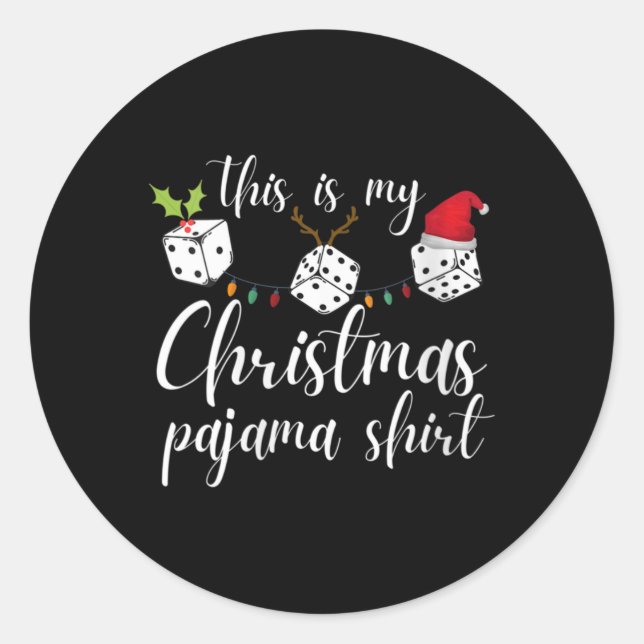 Womens Bunco Christmas Pajama Dice Game Night  Classic Round Sticker (Front)