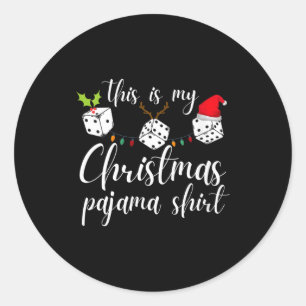 Womens Bunco Christmas Pajama Dice Game Night  Classic Round Sticker