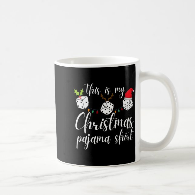 Womens Bunco Christmas Pajama Dice Game Night  Coffee Mug (Right)