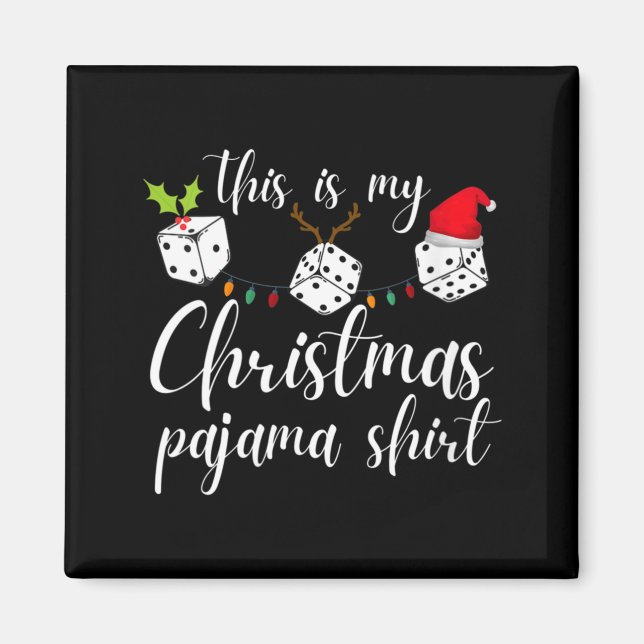 Womens Bunco Christmas Pajama Dice Game Night  Magnet (Front)
