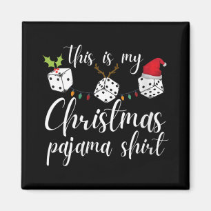 Womens Bunco Christmas Pajama Dice Game Night Magnet