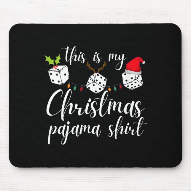 Womens Bunco Christmas Pajama Dice Game Night  Mouse Pad (Front)