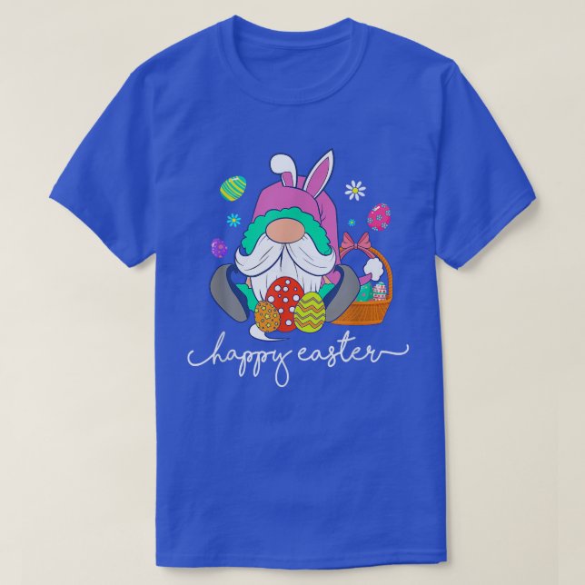 Womens Bunny Gnome Rabbit Eggs Hunting Happy Easte T-Shirt (Design Front)