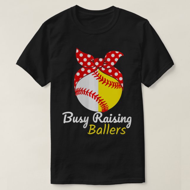 Womens Busy Raising Ballers VNeck  T-Shirt (Design Front)