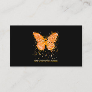 Womens Butterfly Kidney Leukemia Cancer Awareness  Business Card