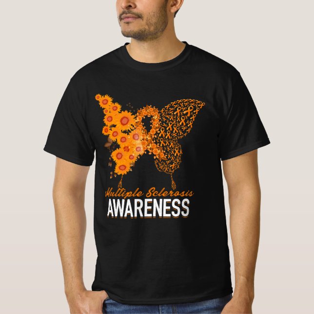 Womens Butterfly Multiple Sclerosis MS Awareness O T-Shirt (Front)